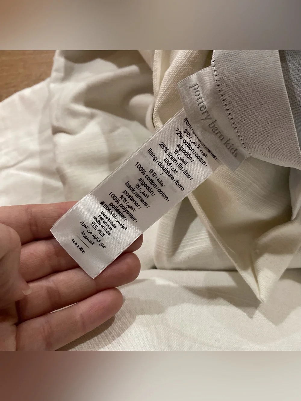 Pottery Barn Kids Evelyn Linen Cotton Blackout Curtain Ivory  44 X 96 Set Of 2